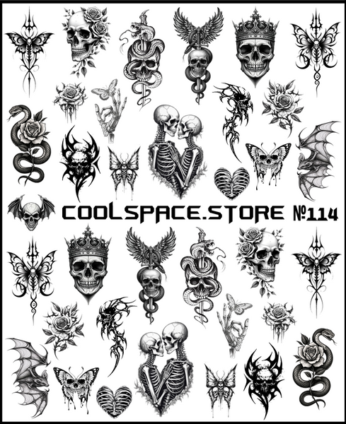 Слайдери CoolSpace №114 "Black Tattoo & Skulls" 2703 фото