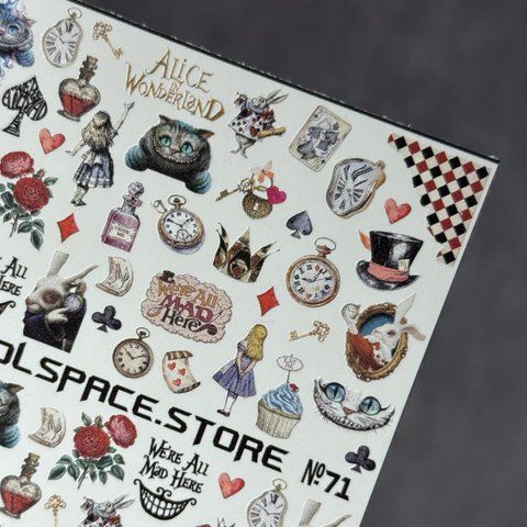 Слайдери для нігтів CoolSpace №71 "Alice in Wonderland" 2661 фото