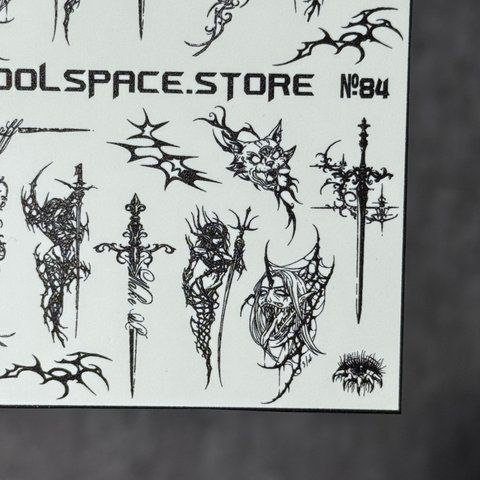 Слайдери для нігтів CoolSpace №84 "Мечі та готика" 2673 фото