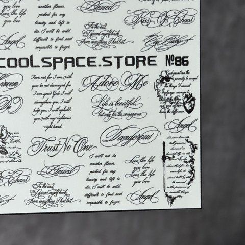 Слайдери для нігтів CoolSpace №86 "Calligraphy & Deep Meanings" 2675 фото