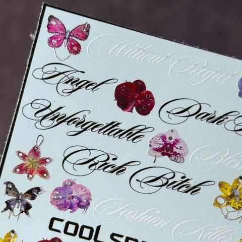 Слайдери для нігтів CoolSpace №78 "Caligraphy & Orchids" 2667 фото