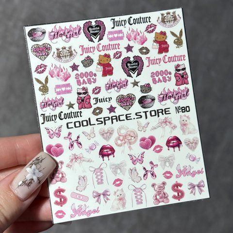 Слайдери для нігтів CoolSpace №80 "Y2K Glam & Pink Coquette" 2669 фото