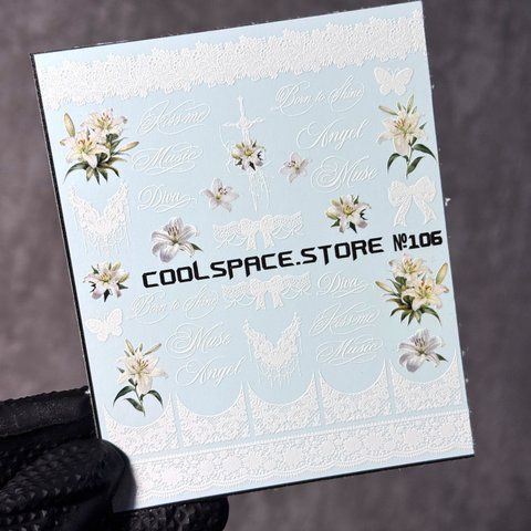 Слайдери CoolSpace №106 "Білі лілії та мереживо"  2695 фото