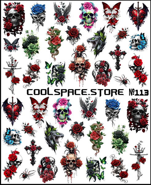 Слайдери CoolSpace №113 "Gothic Skulls & Roses" 2702 фото